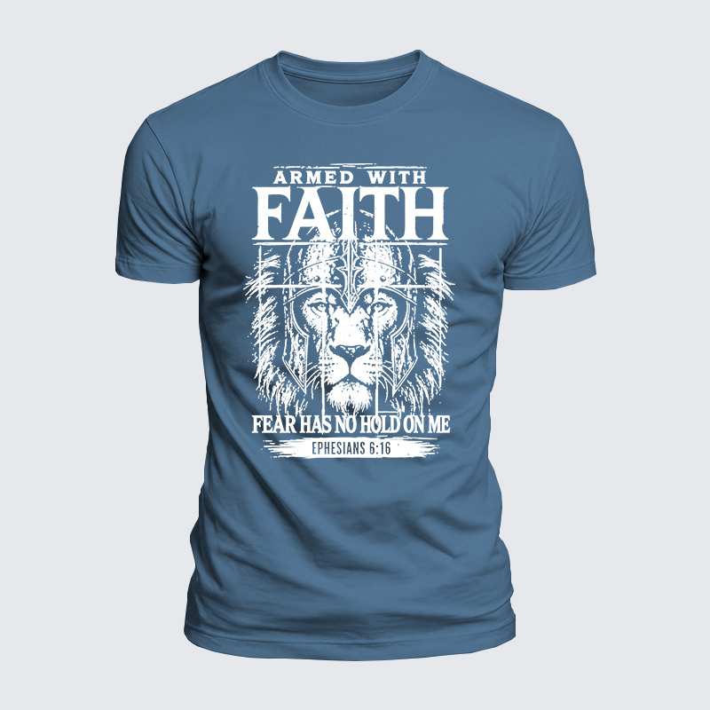 Armed With Faith Jesus God Christian  – Luxe Mercerized Interlock Cotton Tee