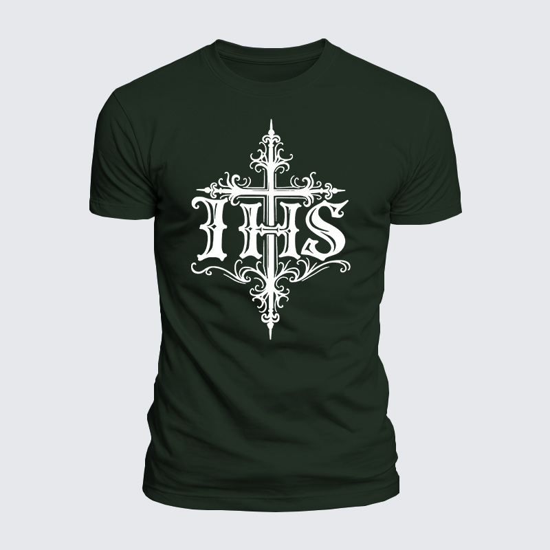 IHS Jesus God Christian  – Luxe Mercerized Interlock Cotton Tee