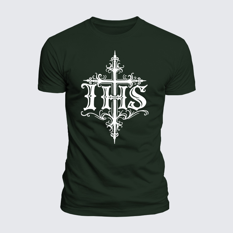 IHS Jesus God Christian  – Luxe Mercerized Interlock Cotton Tee