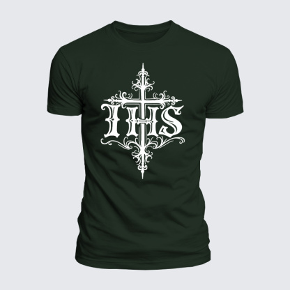 IHS Jesus God Christian  – Luxe Mercerized Interlock Cotton Tee