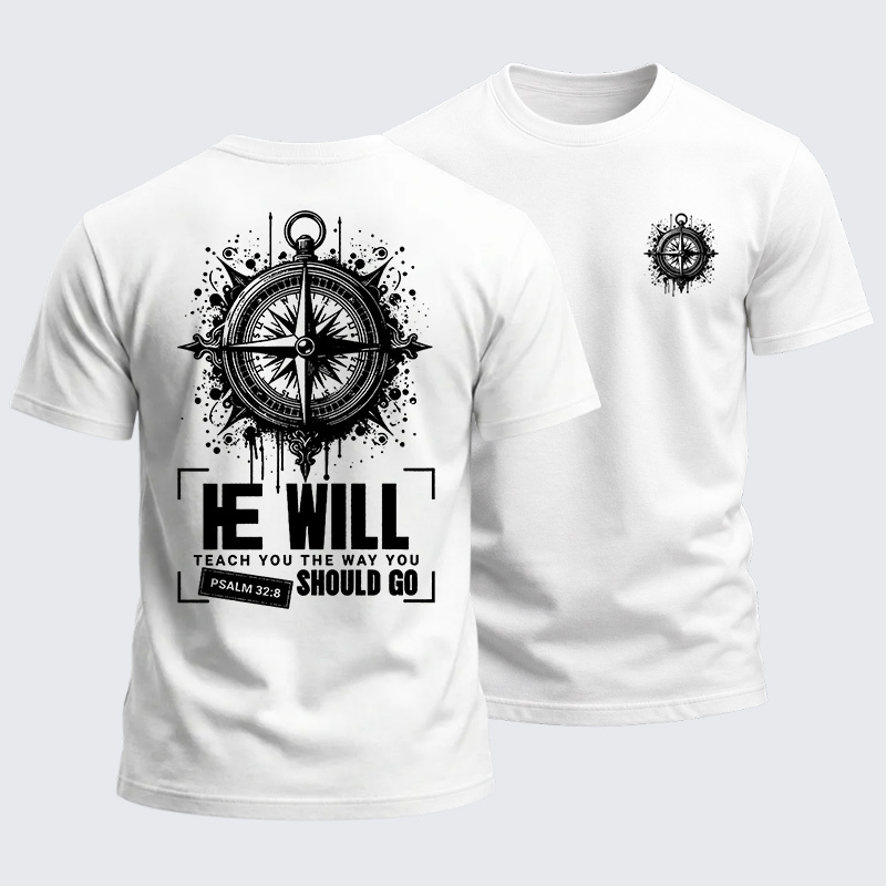 Heavyweight Cotton Tee - He Will Teach You The Way You Should Go