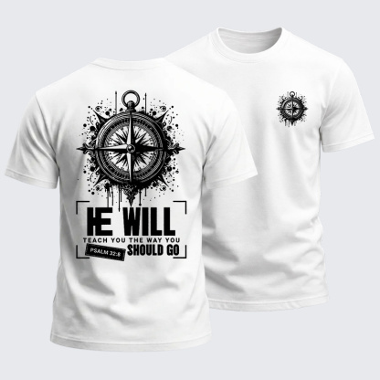 Heavyweight Cotton Tee - He Will Teach You The Way You Should Go