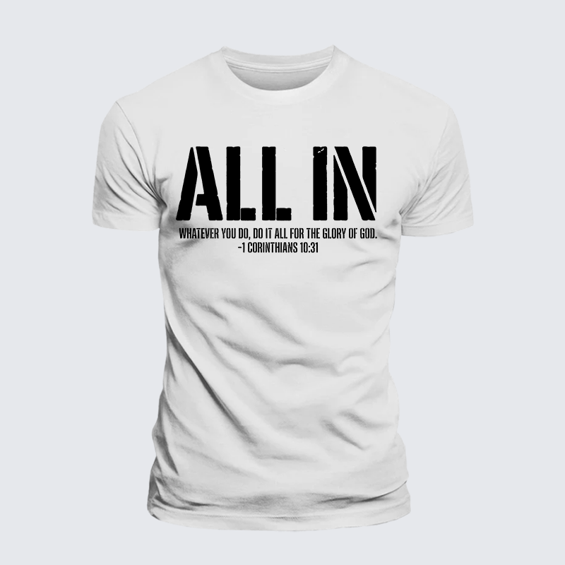 All In 1 Corinthians 10:31 Jesus God Christian Premium Mercerized Cotton Tee
