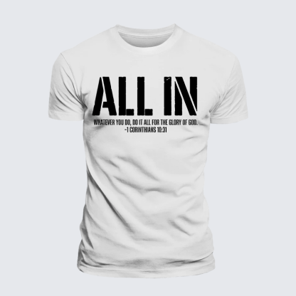 All In 1 Corinthians 10:31 Jesus God Christian Premium Mercerized Cotton Tee