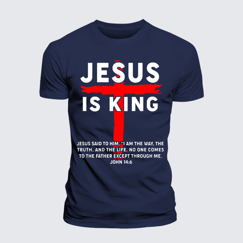 Jesus Is King Jesus God Christian Premium Mercerized Cotton Tee