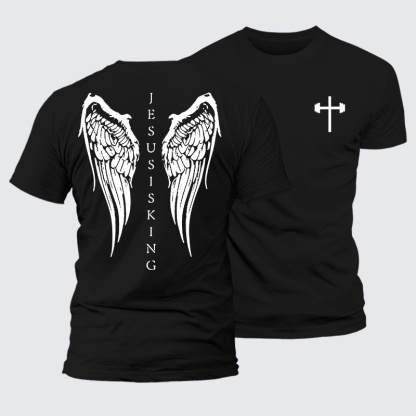 Jesus Is King Jesus God Christian Premium Mercerized Cotton Tee