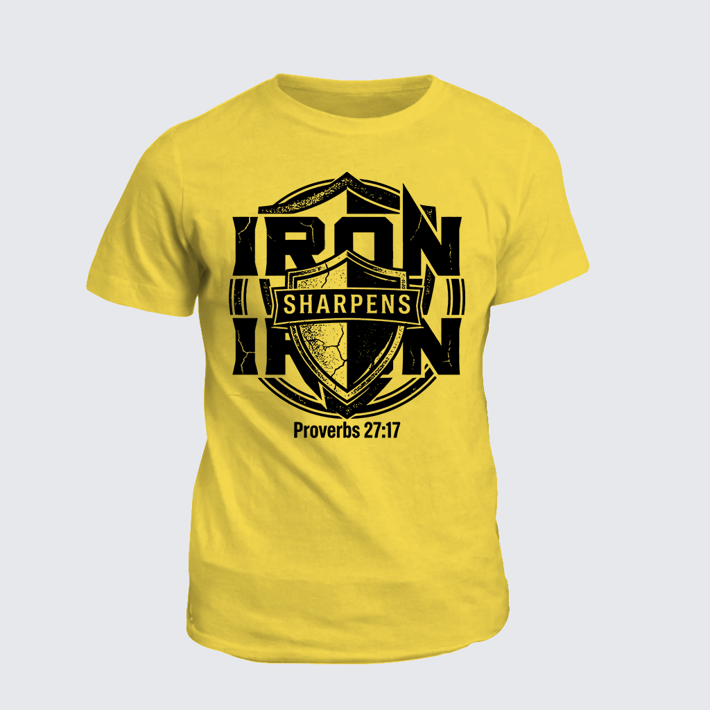 Iron Sharpens Iron - Proverbs 27:17 Jesus God Christian Cotton T-Shirt