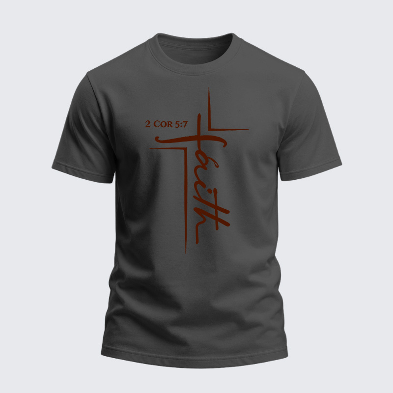 Heavyweight Cotton Tee - Faith 2 Cor 5:7