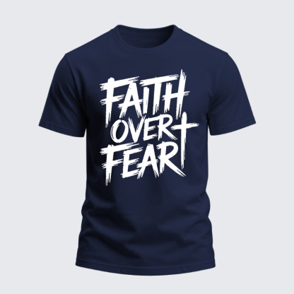 Heavyweight Cotton Tee - Christian Faith Over Fear