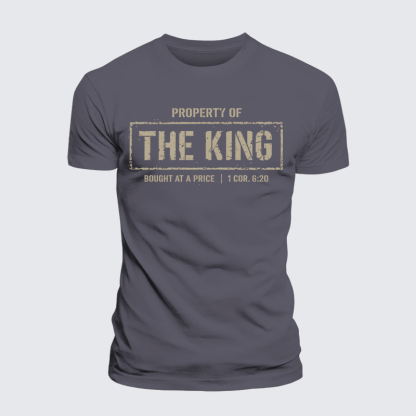 Property of The king 1 Cor. 6:20 Jesus God Christian Premium Mercerized Cotton Tee