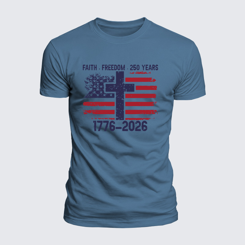 Faith Freedom Jesus God Christian  – Luxe Mercerized Interlock Cotton Tee