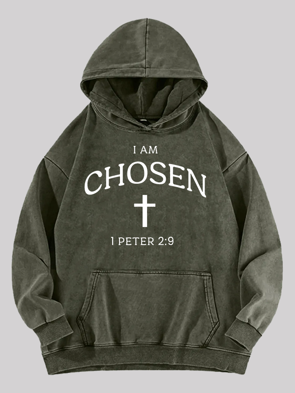 I Am Chosen Jesus God Christian Washed Hoodie