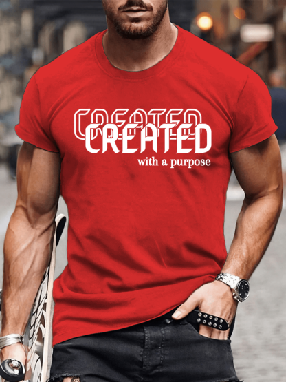 Created With Purpose Jesus God Christian Cotton T-Shirt