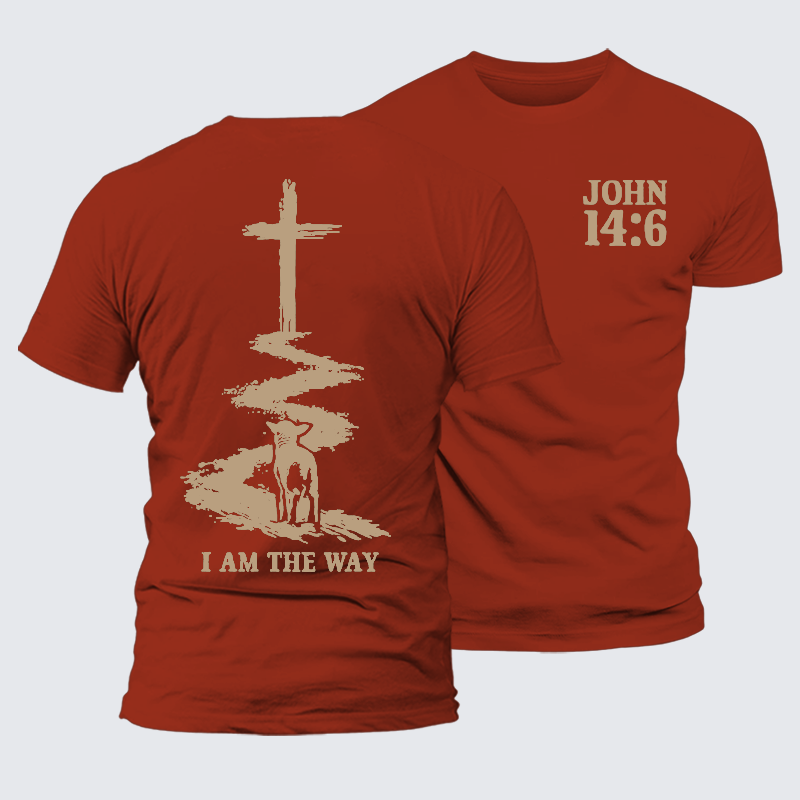 I Am The Way Jesus God Christian Premium Mercerized Cotton Tee