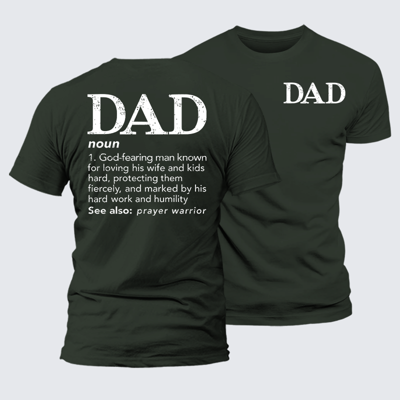 Dad See Also Prayer Warrior Jesus God Christian Premium Mercerized Cotton Tee