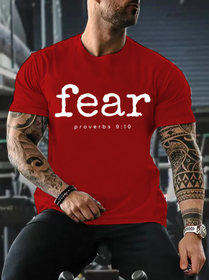 Fear Proverbs 9:10 Jesus God Christian Cotton T-Shirt