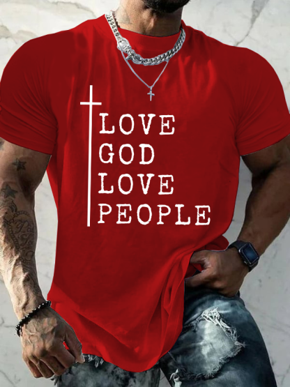 Love God Love People Jesus God Christian Cotton T-Shirt