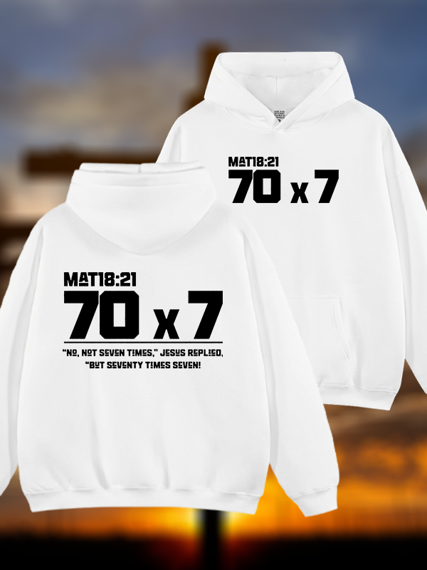 Matthew 18:21 Jesus God Christian Plush Fleece-Lined Hoodie