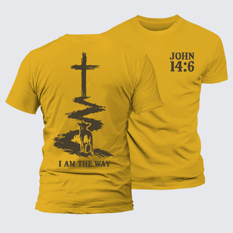 I Am The Way Jesus God Christian Premium Mercerized Cotton Tee
