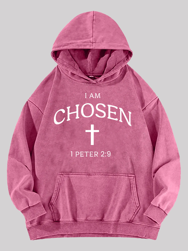 I Am Chosen Jesus God Christian Washed Hoodie