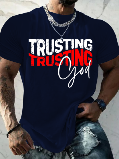 Trust God Jesus God Christian Cotton T-Shirt