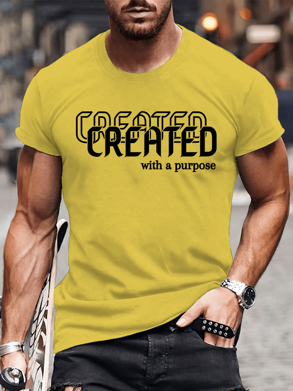 Created With Purpose Jesus God Christian Cotton T-Shirt