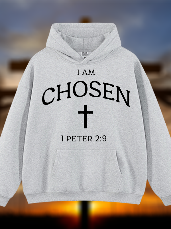 I Am Chosen Jesus God Christian Plush Fleece-Lined Hoodie