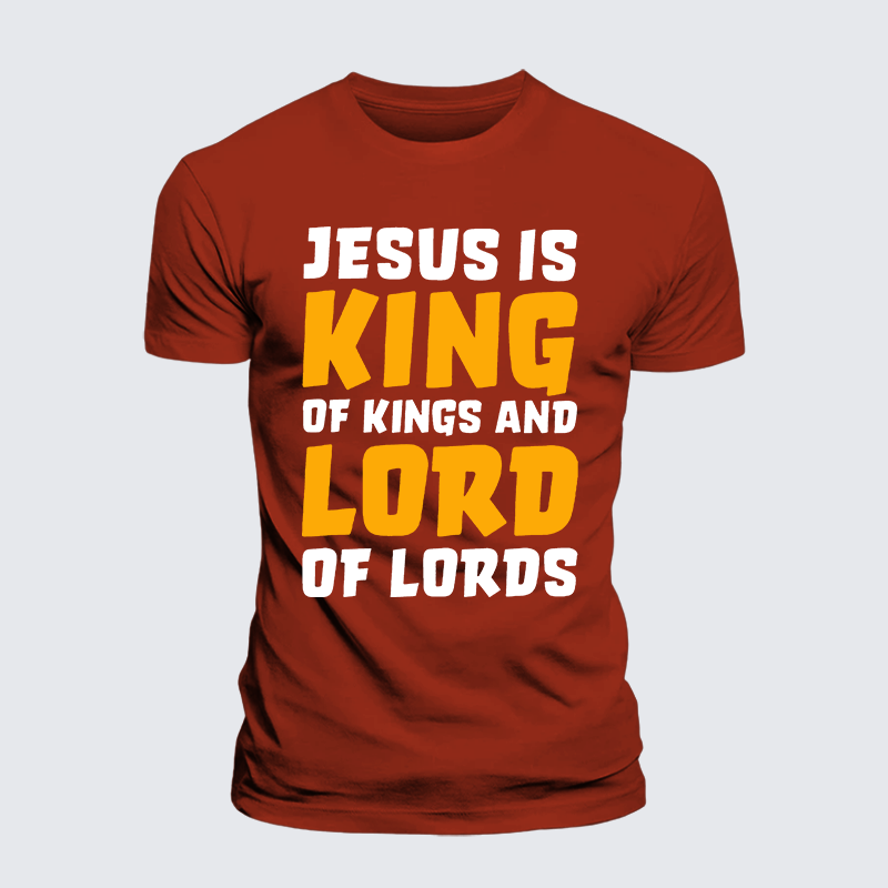 Jesus Is King Of Kings And Lord Of Lords Jesus God Christian Premium Mercerized Cotton Tee