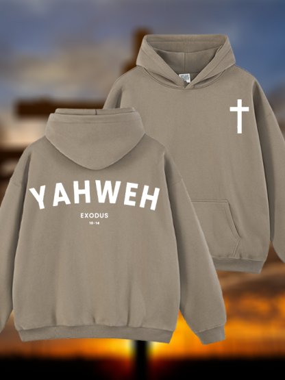 Yahweh Jesus God Christian Plush Fleece-Lined Hoodie