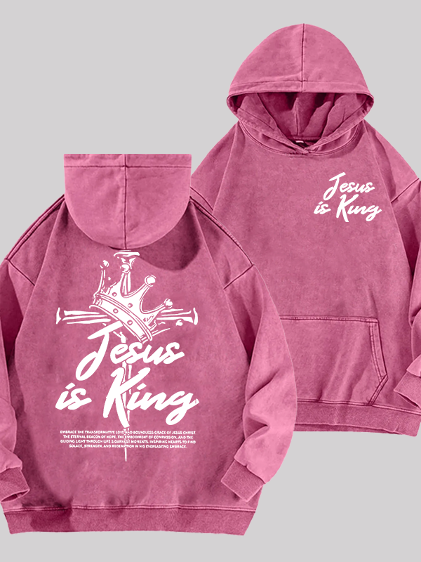 Jesus Is King Jesus God Christian Washed Hoodie