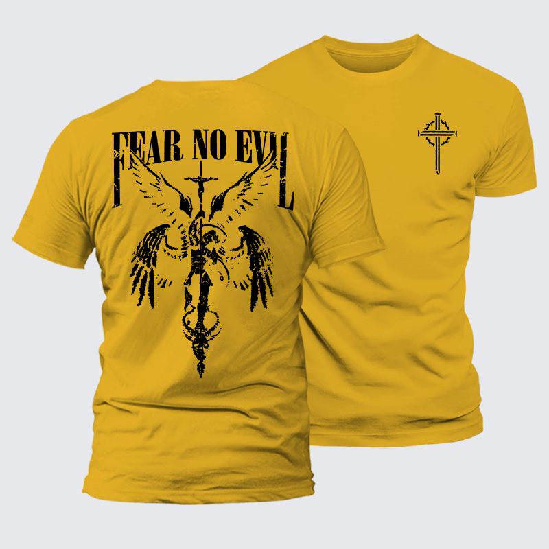 Fear No Evil Jesus God Christian Premium Mercerized Cotton Tee