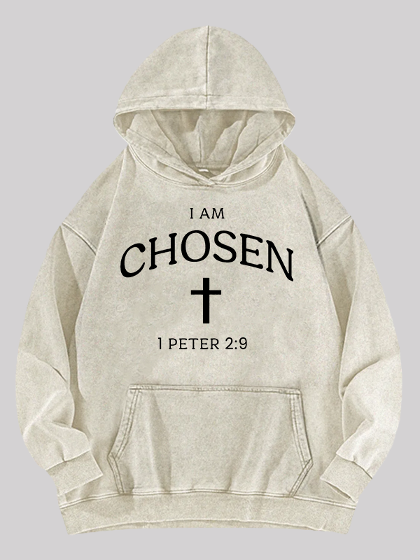 I Am Chosen Jesus God Christian Washed Hoodie