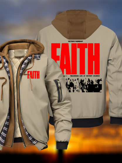 Faith Warm Hooded Bomber Jacket
