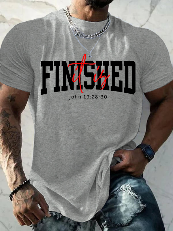 It Is Finished Jesus God Christian Cotton T-Shirt