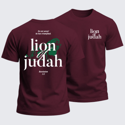 Heavyweight Cotton Tee - Lion Of Judah