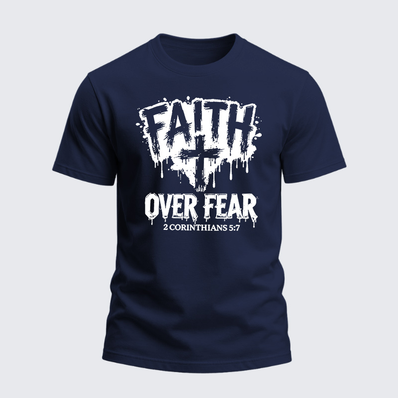 Heavyweight Cotton Tee - Faith Over Fear Cross