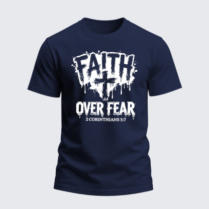 Heavyweight Cotton Tee - Faith Over Fear Cross