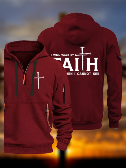 I Will Walk By Faith Jesus God Christian Zipper Hoodies