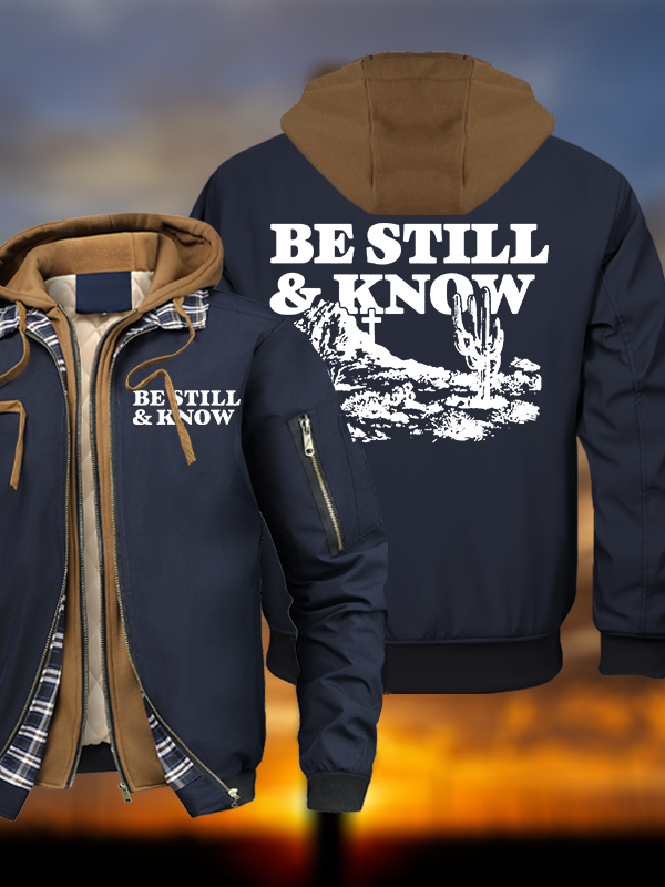 Be Still And Know Warm Hooded Bomber Jacket
