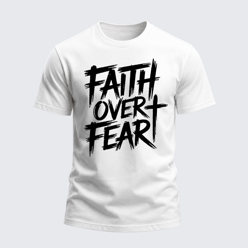 Heavyweight Cotton Tee - Christian Faith Over Fear