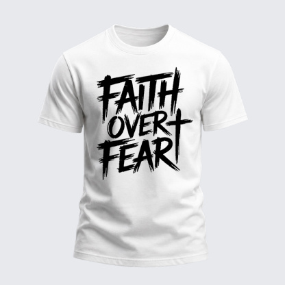 Heavyweight Cotton Tee - Christian Faith Over Fear