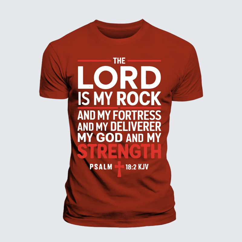 Lord Is My Rock Jesus God Christian Premium Mercerized Cotton Tee