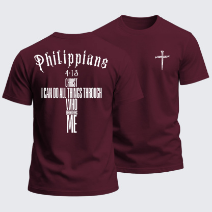 Heavyweight Cotton Tee - I Can Do All Things Through Christ