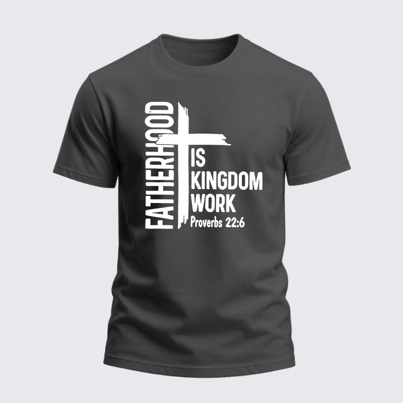 Heavyweight Cotton Tee - Fatherhood is Kingdom Work