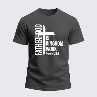Heavyweight Cotton Tee - Fatherhood is Kingdom Work