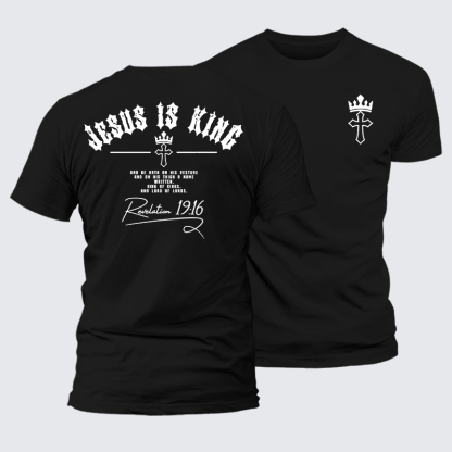 Jesus Is King Jesus God Christian Premium Mercerized Cotton Tee