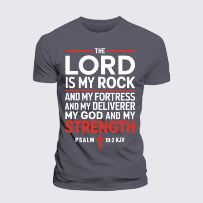 Lord Is My Rock Jesus God Christian Premium Mercerized Cotton Tee