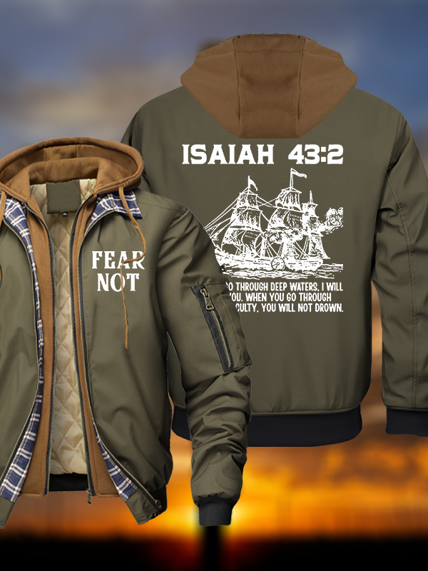 Fear Not Warm Hooded Bomber Jacket