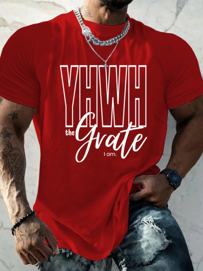 Yahweh The Grate I Am Jesus God Christian Cotton T-Shirt