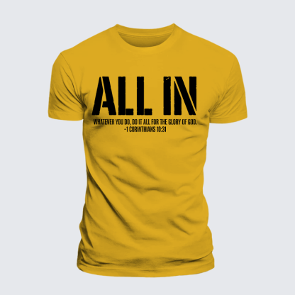 All In 1 Corinthians 10:31 Jesus God Christian Premium Mercerized Cotton Tee